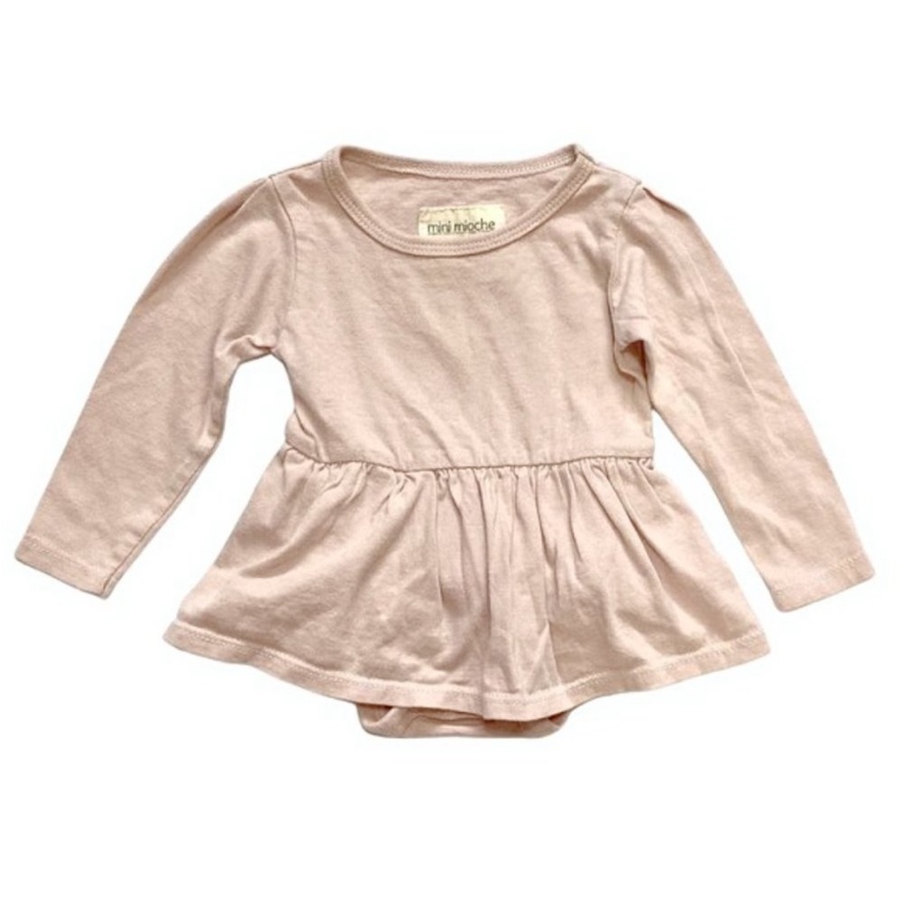 Mini mioche organic cotton onesie dress light pink